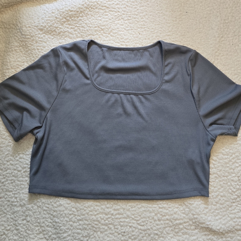 Blue shein crop top
